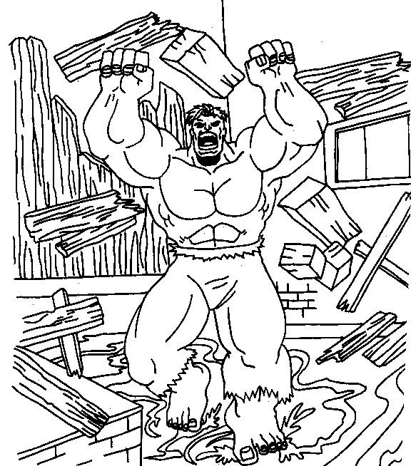Coloriage et dessins gratuits Super Héro tout fort à imprimer