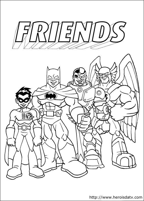 Coloriage et dessins gratuits Super Héros Amis à imprimer