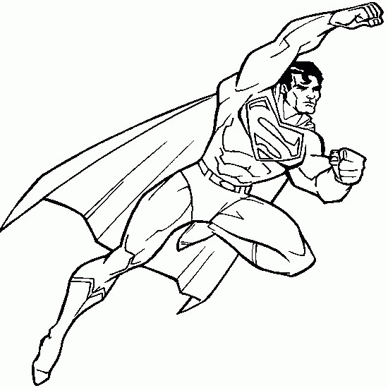 Coloriage et dessins gratuits Superman en volant à imprimer