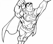 Coloriage et dessins gratuit Super Man en vol à imprimer