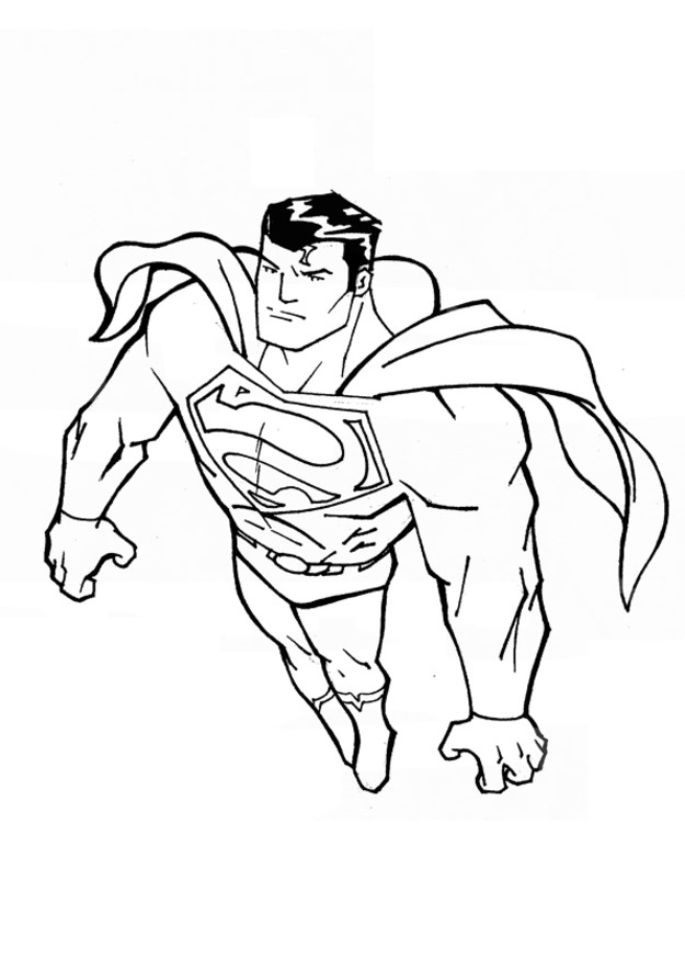Coloriage Superman facile dessin gratuit à imprimer