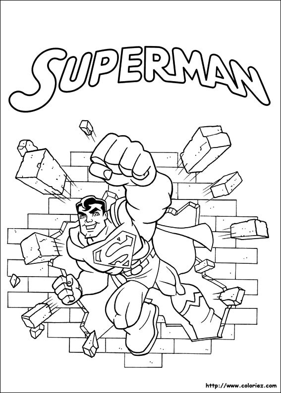 Coloriage et dessins gratuits Superman rigolo à imprimer