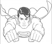 Coloriage Superman s'envole