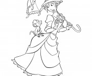 Coloriage Jane et Le Petit  singe rigolo