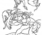 Coloriage Sc&egrave;ne de Tarzan et Jane