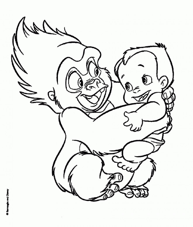 Coloriage et dessins gratuits Tarzan Bébé à imprimer