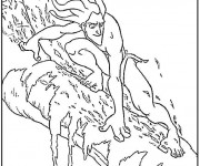 Coloriage Tarzan dans La Jungle
