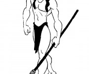 Coloriage Tarzan en noir et blanc