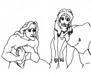 Coloriage Tarzan et Jane à colorier