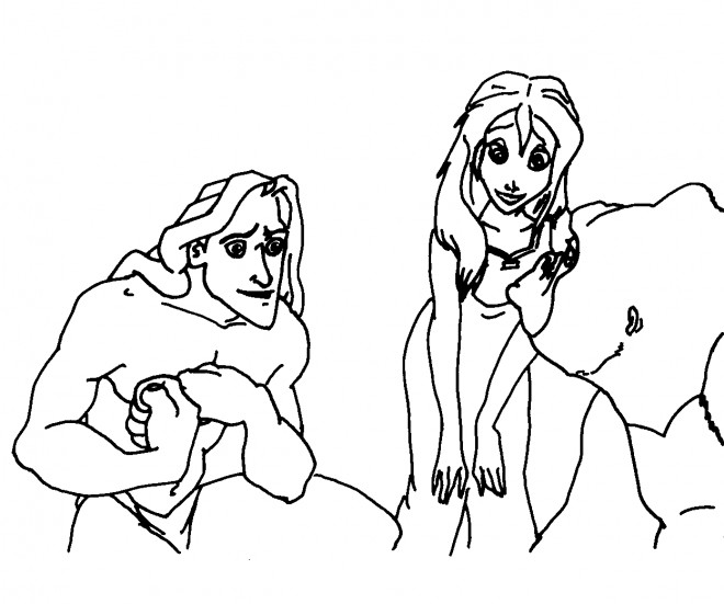Coloriage et dessins gratuits Tarzan et Jane à colorier à imprimer