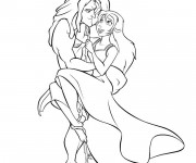 Coloriage Tarzan et Jane amoureux