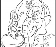 Coloriage Tarzan Jane et Tantor