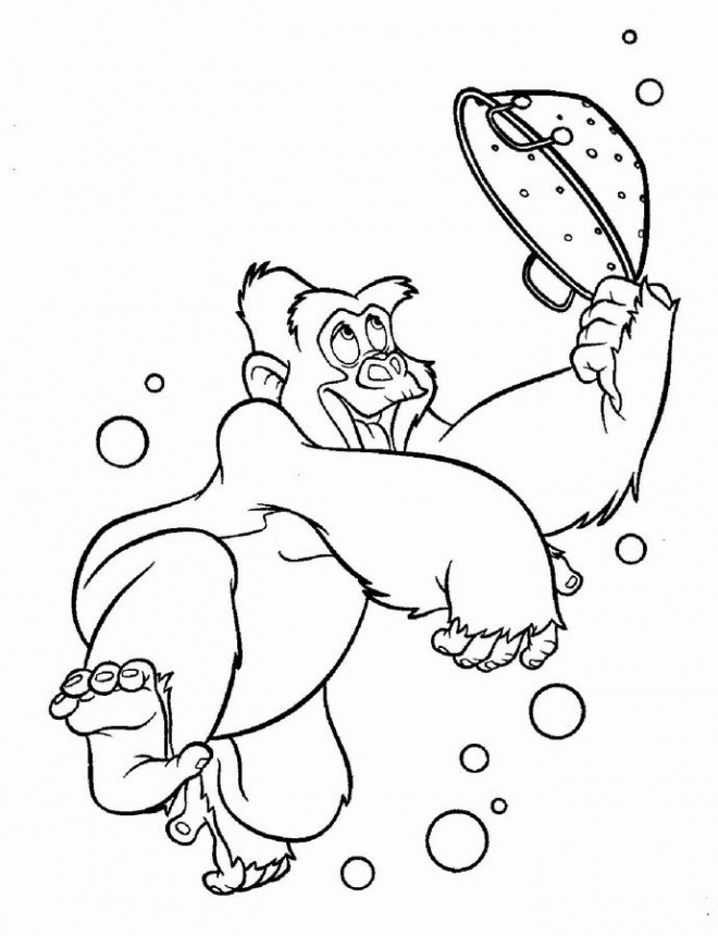 Coloriage et dessins gratuits Tarzan Kala rigolo à imprimer