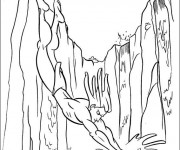 Coloriage Tarzan plonge dans L'eau