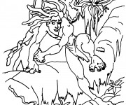 Coloriage Tarzan sur L'arbre