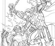 Coloriage Bataille de Thor contre les Chitauri