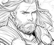 Coloriage Beau visage de Thor