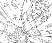 Coloriage Combat de Thor contre Wonder Woman
