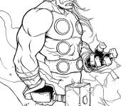 Coloriage Dieu Thor pour adulte