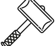 Coloriage et dessins gratuit Emoji du marteau de Thor à imprimer