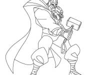 Coloriage Gardien Thor avec le marteau