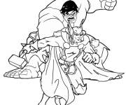 Coloriage Hulk attaquant Thor