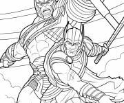 Coloriage Hulk et Thor en d&eacute;tail