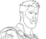 Coloriage L'acteur Chris Hemsworth dans le r&ocirc;le de Thor