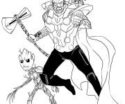 Coloriage L'&eacute;quipe de Thor