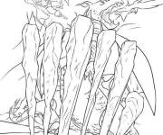 Coloriage Le g&eacute;ant dragon crache du feu contre Thor