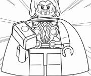 Coloriage Lego Thor avec le regard s&eacute;rieux