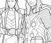 Coloriage Loki et Thor du film Avengers