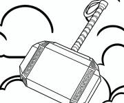 Coloriage marteau de Thor facile