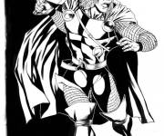 Coloriage Marteau de Thor produit la foudre