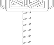 Coloriage et dessins gratuit Mj&ouml;lnir, le marteau de Thor facile à imprimer