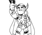 Coloriage Petit Thor accepte le challenge