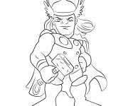 Coloriage et dessins gratuit Petit Thor mignon à imprimer