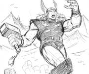 Coloriage Portrait artistique de Thor