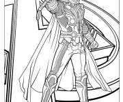Coloriage Portrait de personnage Thor d'Avengers