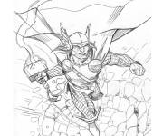 Coloriage Puissance de Thor pendant la bataille