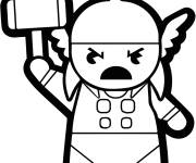 Coloriage et dessins gratuit Thor aimable en dessin anim&eacute; à imprimer