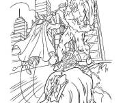 Coloriage Thor attaque le monstre mal&eacute;fique