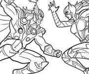 Coloriage Thor contre Cat woman