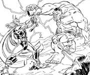 Coloriage Thor contre Hulk