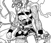 Coloriage Thor d'&eacute;clairs