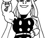 Coloriage Thor de cartoon dessin&eacute; &agrave; la main
