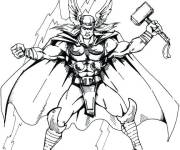 Coloriage Thor dieu de foudre en action