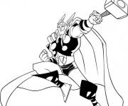 Coloriage et dessins gratuit Thor en action à imprimer
