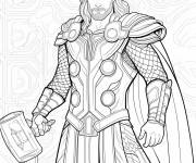 Coloriage Thor en armure &agrave; motif