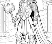 Coloriage Thor en armure dans le ch&acirc;teau